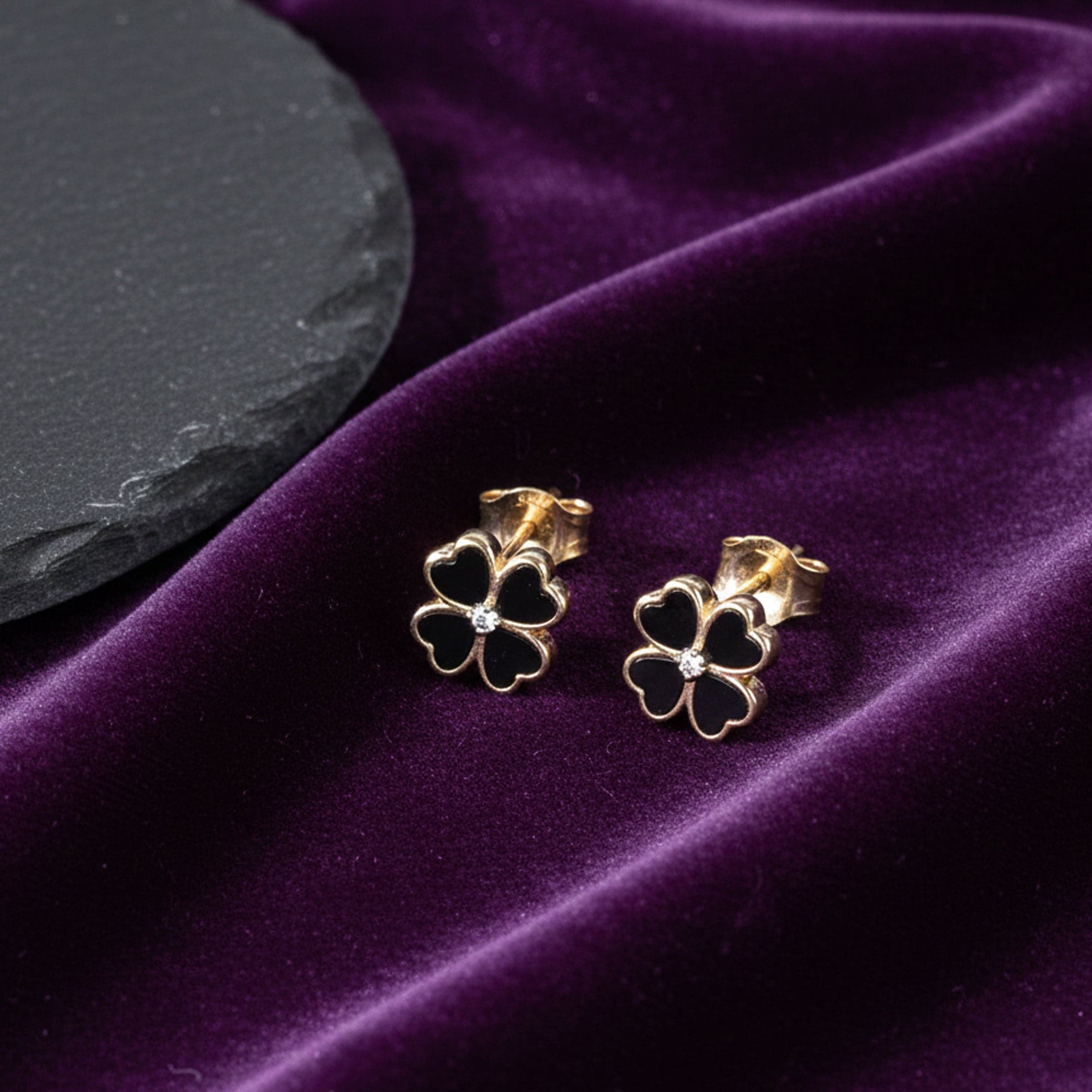 Diamond Heart Clover Earring