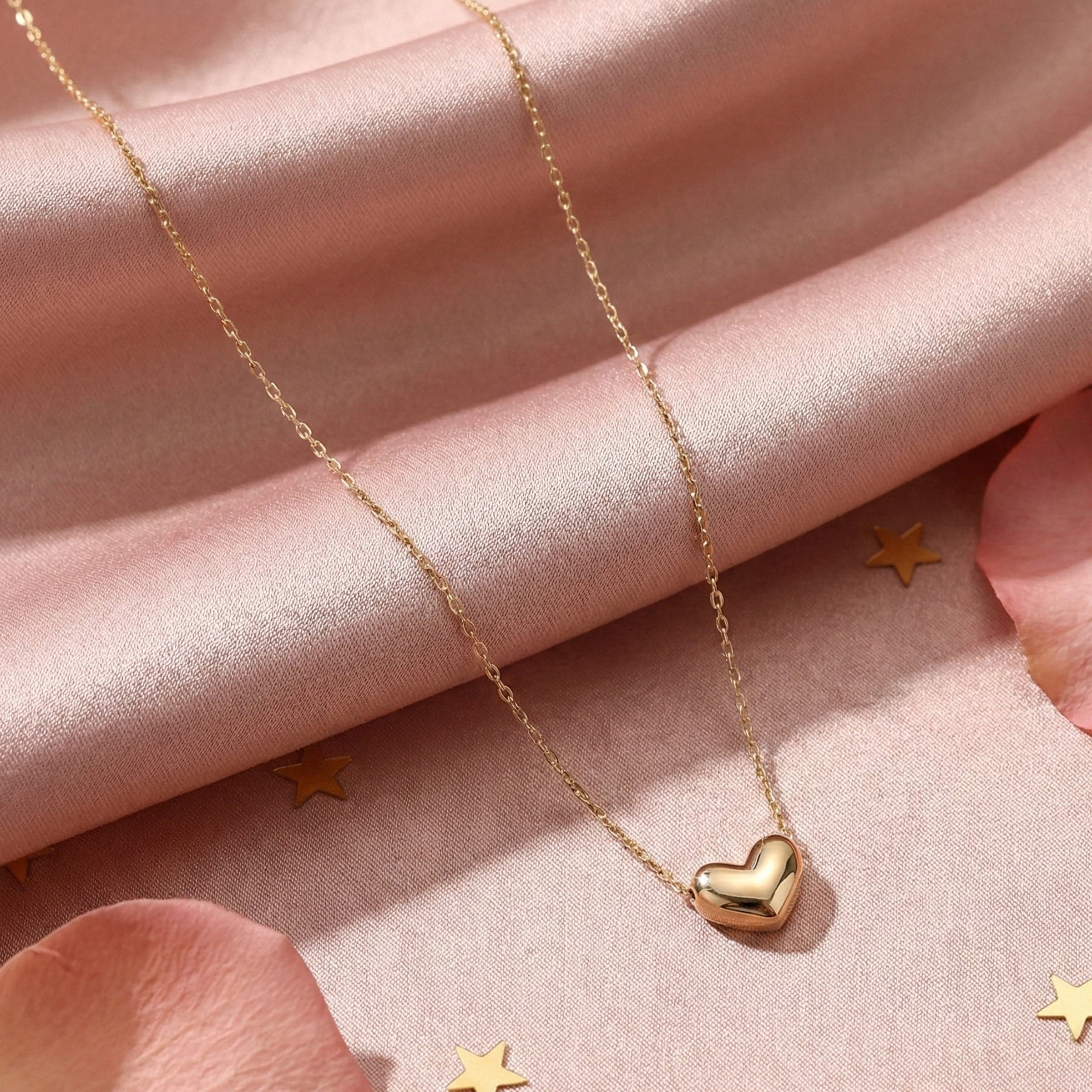 Gold Solid Heart Pendant