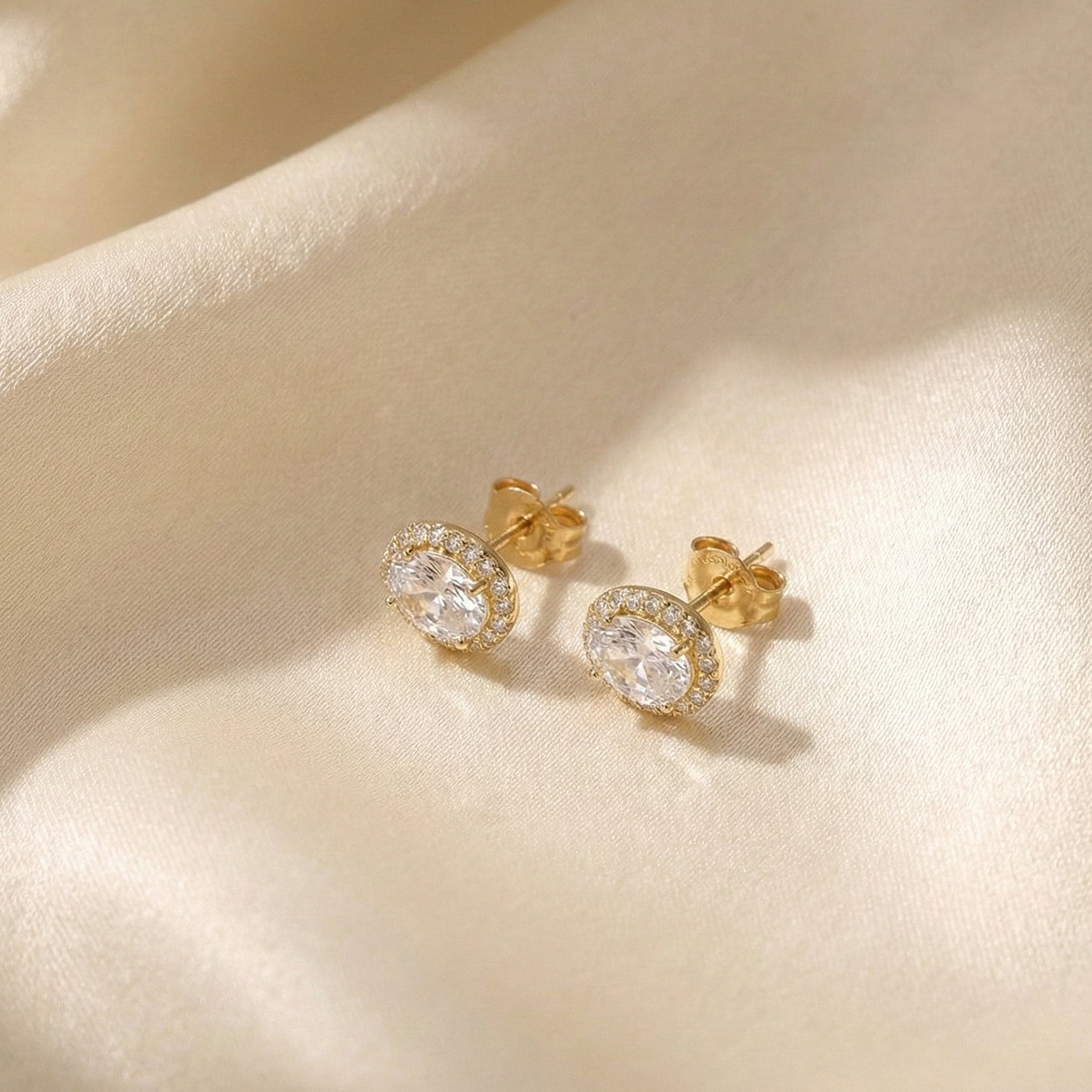 Gold Diamond Stud Earrings