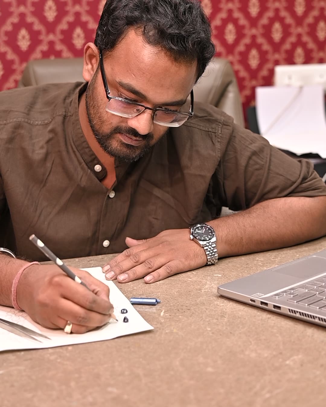 A design being sketched by hand